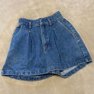 Vintage Blue High-Waist Denim Shorts